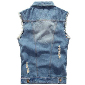 Chaleco vaquero de diseño clásico personalizado para adultos Chaleco vaquero de hombre con servicio OEM ODM para venta en línea - Product Image 2