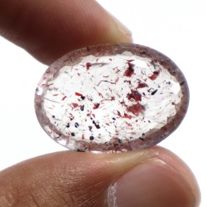 18 Carats Naturel Super Seven Améthyste Rutile Pierre à facettes Cabochon Super Seven Lepidocrocite Pierre coupée Taille 23X17MM - Product Image 4