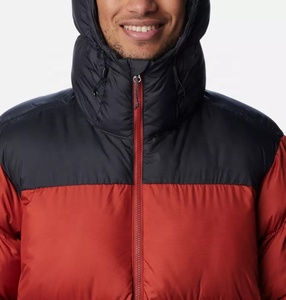 Customized Men's High Street Winter Standard <b>Coats</b> Hooded Puffer Jacket Stand Collar Bubble Design Woven Fabric Custom Front - Product Image 3