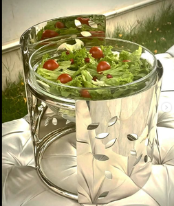 ถาดสแตนเลสสตีลใส่อาหารและเซิร์ฟเวอร์อาหารสำหรับบ้านและงานอีเวนต์จากธีมดอกไม้โรงงานดีไซน์ไม่เหมือนใคร - Product Image 4