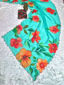 Sari élégant en georgette moderne, fait main, séchage rapide, pour femmes, idéal pour les fêtes, mariages, Diwali, été, printemps, style indien et pakistanais - Product Image 3