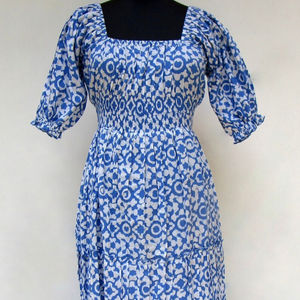 100% coton motif floral conception imprimé Maxi robe avec taille personnalisée tenue décontractée pour les femmes portant utilise robe de soirée article - Product Image 1