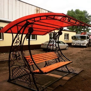 Lit de balançoire d'extérieur en acier forgé à prix abordable avec auvent pour la plage, le balcon ou le jardin - Product Image 6