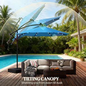 Parasol de terrasse solaire avec housse pour espaces extérieurs, neuf - Product Image 2