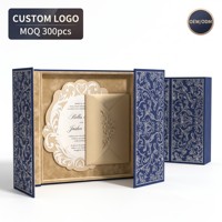 Boîte cadeau de mariage de luxe personnalisée, double porte magnétique, velours, carton rigide, MOQ 300