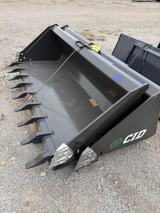 CID Xtreme <b>Loader</b> Skid Steer Tooth Bucket 72in 78inch Heavy Duty <b>Low</b> Profile Dirt Bucket Universal Black 1 Year Warranty - Product Image 2