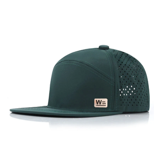 Burgundy 6-Panel <b>Snapback</b> <b>Cap</b> with Mesh Back Eyelets Common Fabric Unisex Casual Sports Hat Spring Summer Style - Product Image 3