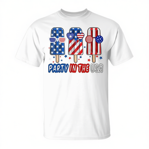 T-shirt Party In The Usa Popsicle, 4 juillet, design drapeau américain, pour hommes, femmes et enfants - Product Image 2