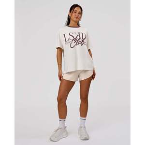 LSKD Fitness Club Heavyweight Oversized Tee-off White Cocoa Powder Logo - Product Image 6