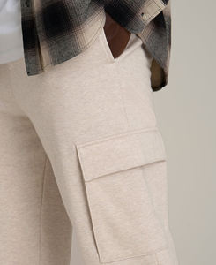 Pantalon cargo évasé pour homme, taille mi-haute, coupe droite, qualité supérieure, en velours côtelé respirant, ourlet fendu, motif uni - Product Image 4