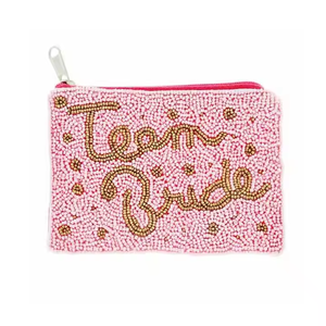 Bolsa para monedas de tigre bordada a mano con cuentas de semillas para mujeres y niñas, las cuentas de vidrio tienen colores de cremallera y cuentan con purs de tigre - Product Image 1