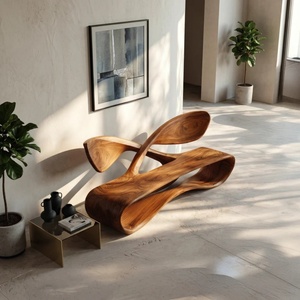 Panca Moderna in Legno Massello, Seduta Organica in Legno, Arredamento di Design Artigianale, Pezzo di Lusso per Soggiorno - Product Image 3