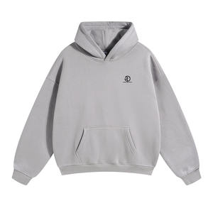 Sweat à capuche uni de haute qualité en coton épais et éponge française pour hommes, sweat à capuche surdimensionné en polaire à épaules tombantes - Product Image 5