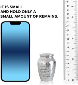 Personalized Stainless Steel Baby Urn Custom Size Silver <b>Memorial</b> <b>Keepsake</b> Decorative Engraved Urn for Child Loss - Product Image 3