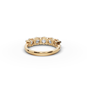 แหวนเพชรแล็บโกรว์ห้าเม็ดทรงมิลสโตน ทอง 18K/14K น้ำหนัก 2.00 กะรัต ทรงกลมเจียระไนบริลเลียนท์ สำหรับผู้หญิง สวมใส่ในโอกาสหมั้น - Product Image 6