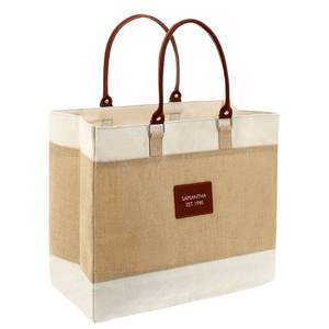 Sac fourre-tout en jute biodégradable personnalisé RenewaTwist pour femmes durable tendance fermeture éclair épaule Shopping réutilisable promotionnel - Product Image 5