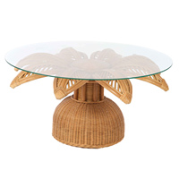 Table Console en rotin au design unique avec palmier Table d'appoint en osier Table basse nordique tissée à la main par des artisans qualifiés du Vietnam