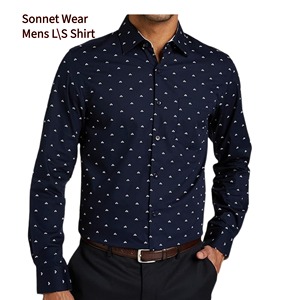 Custom AOP Printed Long Sleeve Cotton Casual Shirt Soft Knit for mens - Product Image 2
