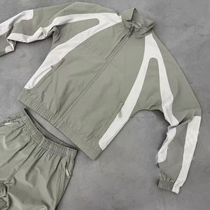 เสื้อแจ็คเก็ตและกางเกงขายาวแบบลำลองมีซิป ผลิตจากไนลอน 100% เนื้อหนา รับสกรีนโลโก้ สวมใส่สบาย กันลม ชุดวอร์มผู้ชาย - Product Image 5