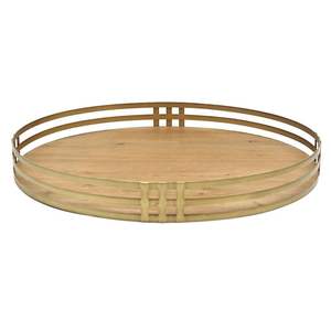 Más popular 2024 madera con Soporte redondo de Metal Bandejas para servir desayuno para bandeja de fruta rectángulo grande utensilios de cocina bandejas de Ramadán - Product Image 1