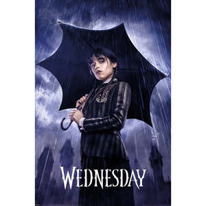 Modern Style Wednesday <b>Poster</b> Heavy Rain Downpour Design Made of Durable Paper for Wall Usage - Product Image 1