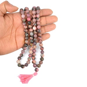 High Quality stone mala rhodonite bead <b>healing</b> natural <b>crystal</b> <b>necklace</b> beads 108 natural gemstone <b>crystal</b> mala Wholesaler - Product Image 2