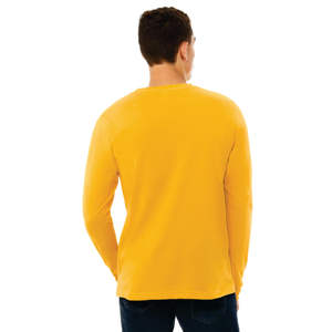 Comodidad dorada: Camiseta de cuello redondo de manga larga de algodón peinado Airlume 100%: estilo clásico, suavidad lujosa - Product Image 3