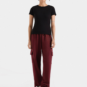 Pantalon décontracté en soie glacée de haute qualité pour femmes, coupe ample, jambe large, taille haute, séchage rapide, grandes poches, anti-plis - Product Image 2