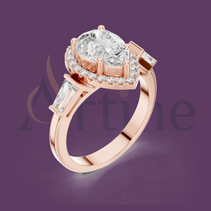 10K Emerald Cut Diamond Ring Luxury Jewelry Gift - Product Image 1