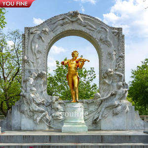 Giardino esterno fusione in ottone bronzo oro scultura <span class=keywords><strong>Mozart</strong></span> - Product Image 5