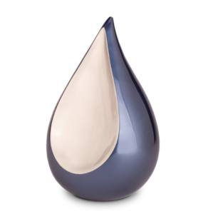 Urnas de cremación para adultos de aluminio plateado y azul, gran venta de urnas de cremación para cenizas humanas con forma de lágrima - Product Image 1