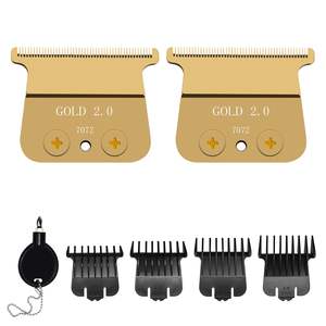 Paquete de 2 Cuchillas de Repuesto DLC con 4 Protectores, Color Dorado, Compatibles con Recortadoras para Cortar el Cabello - Product Image 6