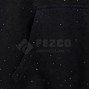 เสื้อฮู้ดแฟชั่นสำหรับผู้ชายผ้าโพลีเอสเตอร์/ ผ้าฝ้ายผสมไรน์สโตนผ้าโพลีเอสเตอร์สำหรับฤดูหนาว - Product Image 6