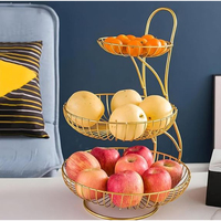 Panier de rangement pour fruits en acier inoxydable Panier et organisateur de fruits et légumes à 3 niveaux pour table à manger