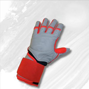 Gants de frappe de baseball en cuir de vachette de couleur jaune et bleue Gants de frappeur en cuir de qualité supérieure - Product Image 3