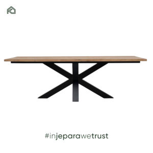 Table à manger de style urbain industriel, pieds en fer, revêtement en poudre noire, style agressif, pour l'extérieur et le salon - Product Image 6