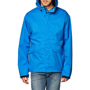 Veste de pluie imperméable et légère pour hommes Manteau de pluie à capuche respirant avec fermeture éclair Vente en gros de conception personnalisée OEM Outdoor - Product Image 3
