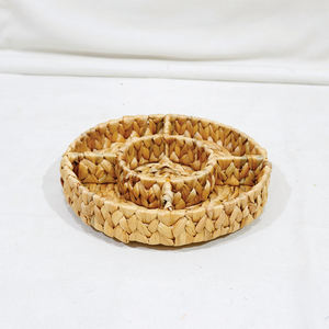 Bandeja de Servicio Multifuncional Minimalista Comehome de Jacinto de Agua con Compartimentos Divididos para Frutos Secos, Dulces y Aperitivos, Redonda - Product Image 1