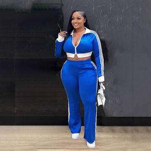 2025 grande taille femmes été un ensemble deux pièces velours haut court col en v à manches longues écologique respirant costume vêtements - Product Image 2