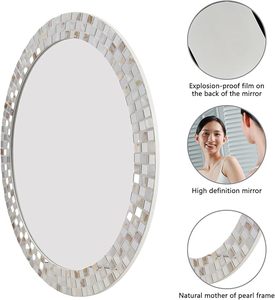 High Quality Modern <b>Round</b> Bone MOP Inlay Wall <b>Mirror</b> Frame Handmade Decorative <b>Mirror</b> Frame Wholesale Price - Product Image 4