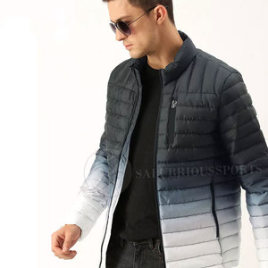 Men's XL Two-Tone Dyed Eco-Friendly Puffer Jacket Custom Logo Waterproof <b>Stand</b> Collar Breathable Lightweight Winter Outdoor <b>Work</b> - Product Image 2