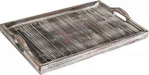 Bandeja de Servir de Madera de Acacia, Ecológica, Duradera, Segura, Estilo Moderno para Bodas Reales, Desayunos, Comida Decorativa - Product Image 3