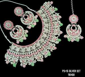 Conjunto de joyería chapada en plata Kundan tradicional indio y conjunto de collar de cobre para mujeres y niñas accesorios indios joyería Mujer - Product Image 2