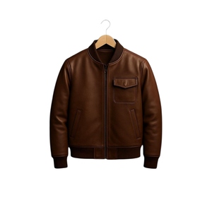 Chaqueta de Cuero de Oveja Personalizada de Alta Calidad para Hombre con Interior de Borrego Suave que Ofrece Calidez, Estilo Urbano y Durabilidad - Product Image 1