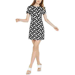 Abito tubino da donna Trina Turk con stampa ottica geo, bianco, taglia media - Comodo ed elegante - Product Image 1