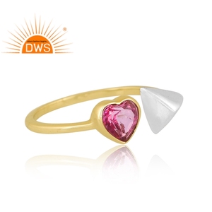 แหวนพลอยบุษราคัมสีชมพูธรรมชาติชุบทอง18K คุณภาพดี - Product Image 2