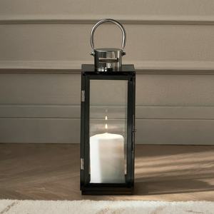 2025 vente chaude noir Nickel métal double tonalité lanterne noël bougeoir décorations pour la maison pour le Ramadan - Product Image 5