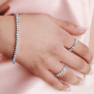 Pulsera de plata 925 de 6 pulgadas de moda corte de pera moissanita diamante Premium helado moda romántica Hip Hop estilo callejero regalo para ella - Product Image 5