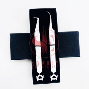 แหนบต่อขนตาสแตนเลสแบบยั่งยืนขนตางอนแบบ2024ใหม่ดีไซน์ให้ขนตางอนฉลากส่วนตัว - Product Image 2