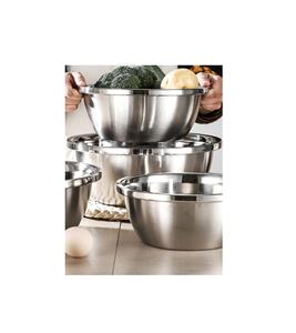 Bol de service en acier inoxydable avec finition durable de haute qualité, parfait pour les grandes réunions de famille et les repas sous forme de buffet - Product Image 1